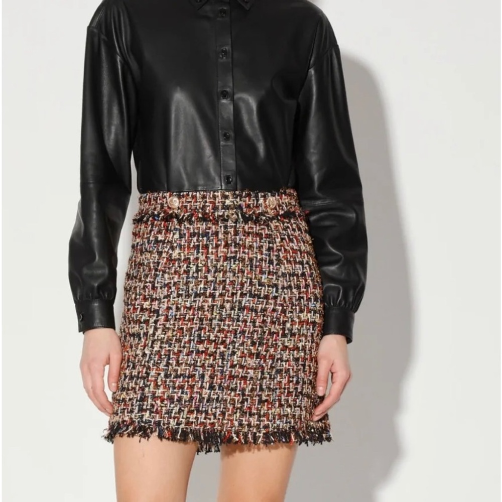 Walter Baker Hollywood Tweed skirt from 2022 collection. Chanel Style chic!